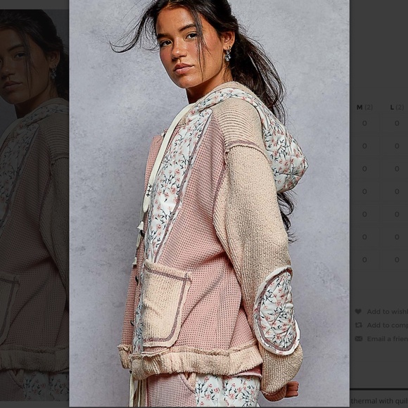 POL “ Chicago 6  “ POL Quilted Thermal Jacket with Waist String and Hood BR55 - Picture 3 of 5